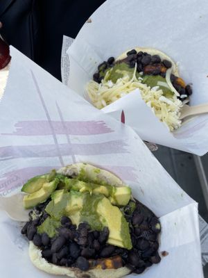 One vegan, one veggie.  at Arepa Republic - Food Truck in Geneva