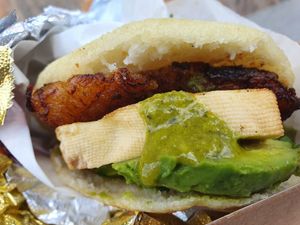 Arepa with smoked tofu at Arepa Republic - Food Truck in Geneva