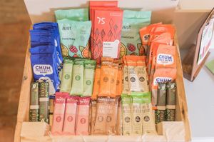 A selection of snacks available, organic, vegan & gluten free options  at Bloom ‘n Blender in Bewdley