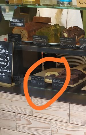 phenomenal vegan poppy cherry cake from Zimtschneckenfabrik spotted at Man Versus Machine Coffee Roasters in Munich