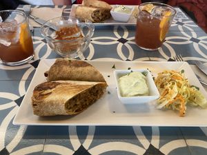 Menu del dia: burito de chili sin carne...muy rico at VEGA - Alamo in Madrid