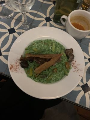 Green risotto  at VEGA - Alamo in Madrid