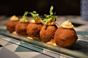 mushrooms croquettes with kimchi mayonnaise at VEGA - Alamo in Madrid