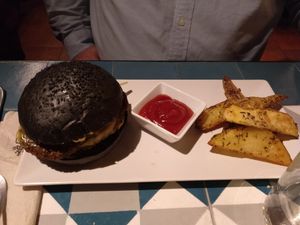 Main dish - Quinoa burger at VEGA - Alamo in Madrid