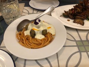 Pasta - mint yogurt at VEGA - Alamo in Madrid