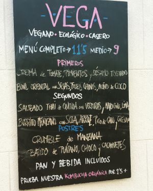 Uno de sus menús  at VEGA - Alamo in Madrid