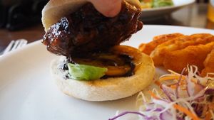 Teriyaki Mushroom Burger (RM13.90) at JanxDen Greenlife Cafe in Penang