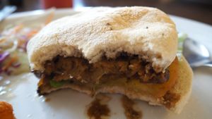 Patty of Teriyaki Mushroom Burger (RM13.90) at JanxDen Greenlife Cafe in Penang