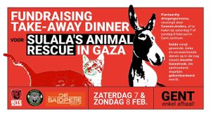 Gewoon.Anders catering voor benefiet-etentje ten voordele van dierenasiel Sulala in Gaza at Gewoon.Anders in Ghent