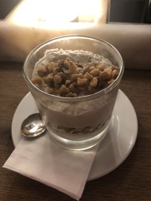 Postre de plátano y caramelo at Vapiano in Las Condes