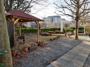 Outdoor seating (in winter) at Le Café de Chavannes in Chavannes-pres-renens