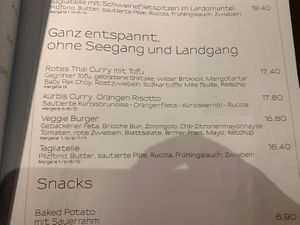 Vegetarisch-Veganer Teil der Karte (Vorspeise und Nachtisch extra) at Hafenhaus in Oldenburg