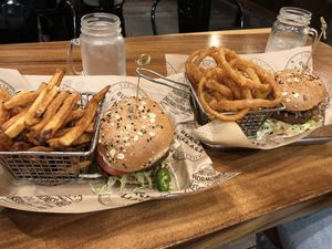 Two above and beyonds *added spicy vegannaise* at Burger Village in San Luis Obispo