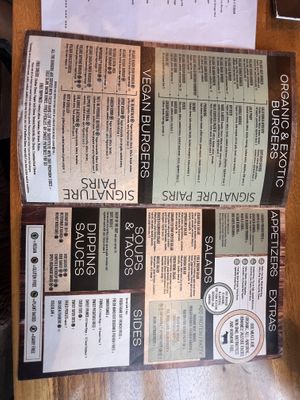 Menu  at Burger Village in San Luis Obispo