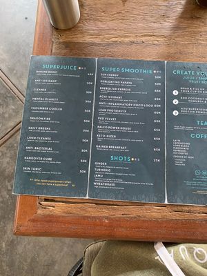 menu 3 at Superfood Health Restaurant in Canggu