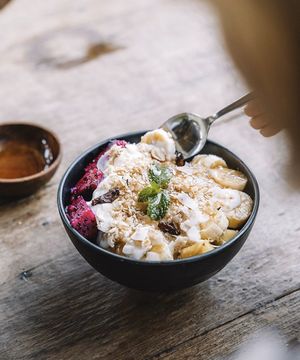 Make your own fruit salad at Superfood Health Restaurant in Canggu