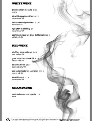 Menu at Nara Lounge in Hurstville