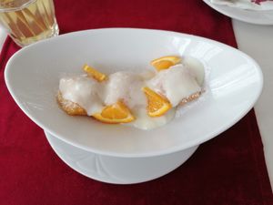 Hamis túrógombóc - Vegan cottage cheese dumplings at Walzer Etterem es Panzio in Velence