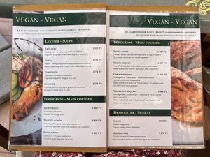 Menu  at Walzer Etterem es Panzio in Velence