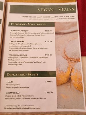 Vegan menu 1 at Walzer Etterem es Panzio in Velence