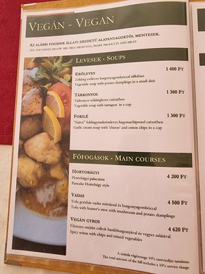 Vegan menu 2 at Walzer Etterem es Panzio in Velence