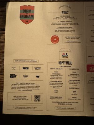 Regular menu 1, Jan 2024  at BrewDog in Birmingham