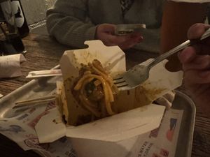 Better look at the chicken in the noodles - basically nuggets  at BrewDog in Birmingham