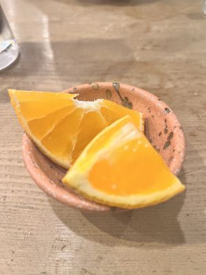 Orange as お通し  at Fukushima Grilled Vegetables Nanone in Osaka