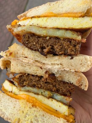 Gluten Free Breakfast Sammie- Sausage Egg + Cheese at How Delish HD in West Orange