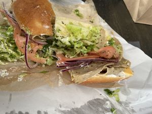 Turkey Sandwich w/ the works & cheddar cheese at How Delish HD in West Orange