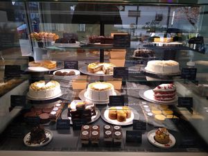 Bakery case at How Delish HD in West Orange