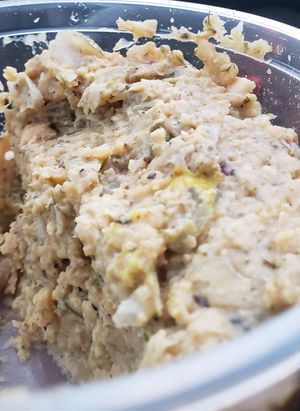 Chickpea tuna (the half that wasn't immediately consumed) at How Delish HD in West Orange