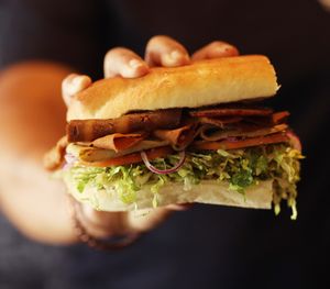 HD Club Sandwich, Vegan Turkey, Ham, Bacon with the Works at How Delish HD in West Orange