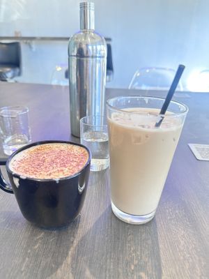 Chai latte and iced latte  at How Delish HD in West Orange