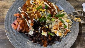 Vegan enchilada. It’s has delicious 😀 at Hecho en Mexico in South Yarra