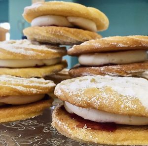 Giant Vegan Viennese Whirls at Commandery Coffee in Worcester