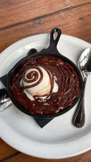 Hot chocolate cookie with ice cream, soooo good 😍  at SunCafe in Studio City