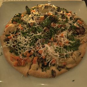 White truffle pizza. at SunCafe in Studio City