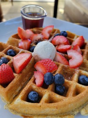 Waffles at SunCafe in Studio City