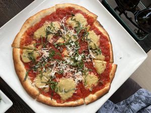 Margarita pizza (gf)  at SunCafe in Studio City