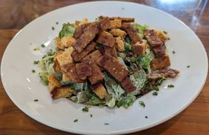 Caesar Salad with tempeh and no tomatoes at SunCafe in Studio City