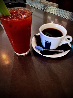 My coffee in a bloody Mary!   at SunCafe in Studio City