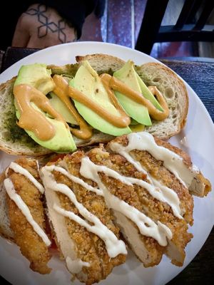 Wonderful crispy chicken sandwich  at SunCafe in Studio City