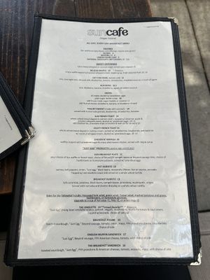 All day breakfast menu   at SunCafe in Studio City