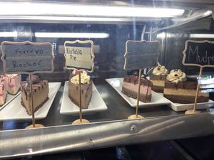 Ferrero Rocher, Nutella, Choco-Raspberry, and Mudpie Cheesecakes  at SunCafe in Studio City