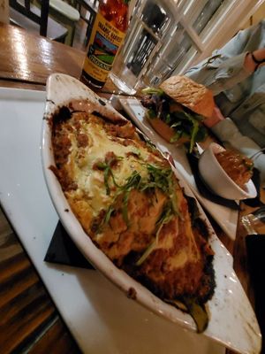 Baked Lasagna - I added Tempeh Bacon inside :) at SunCafe in Studio City