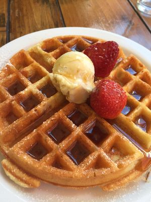 Belgian Waffle  at SunCafe in Studio City