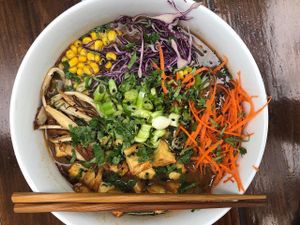 Seasonal ramen was so filling and delish! at SunCafe in Studio City