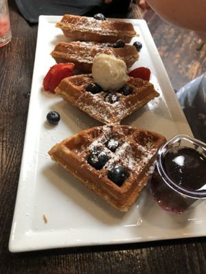 Belgian waffles at SunCafe in Studio City