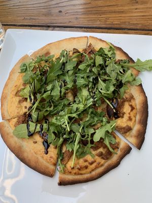 Seasonal October Pizza with Fig & Tempeh Bacon  at SunCafe in Studio City